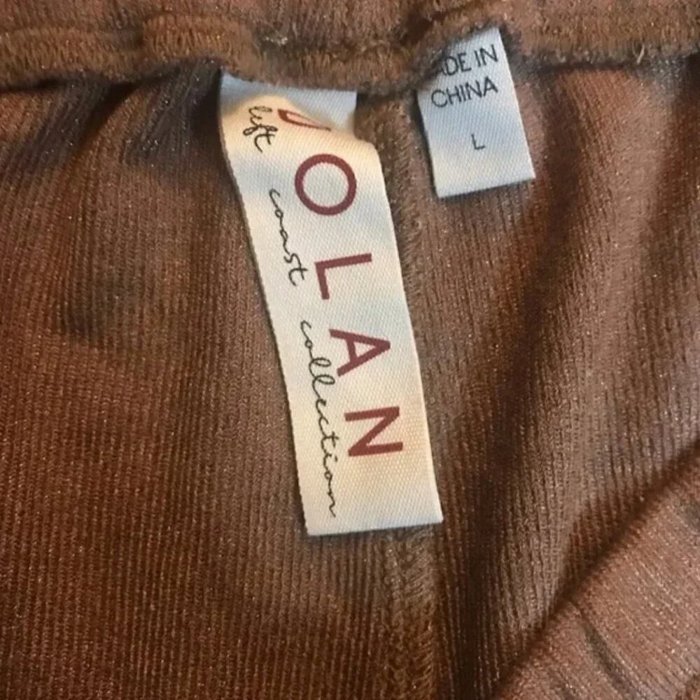 Anthropologie Dolan Two Piece Crop Top Shorts Set L NWOT Brown Shimmer Lounge - Picture 8 of 12